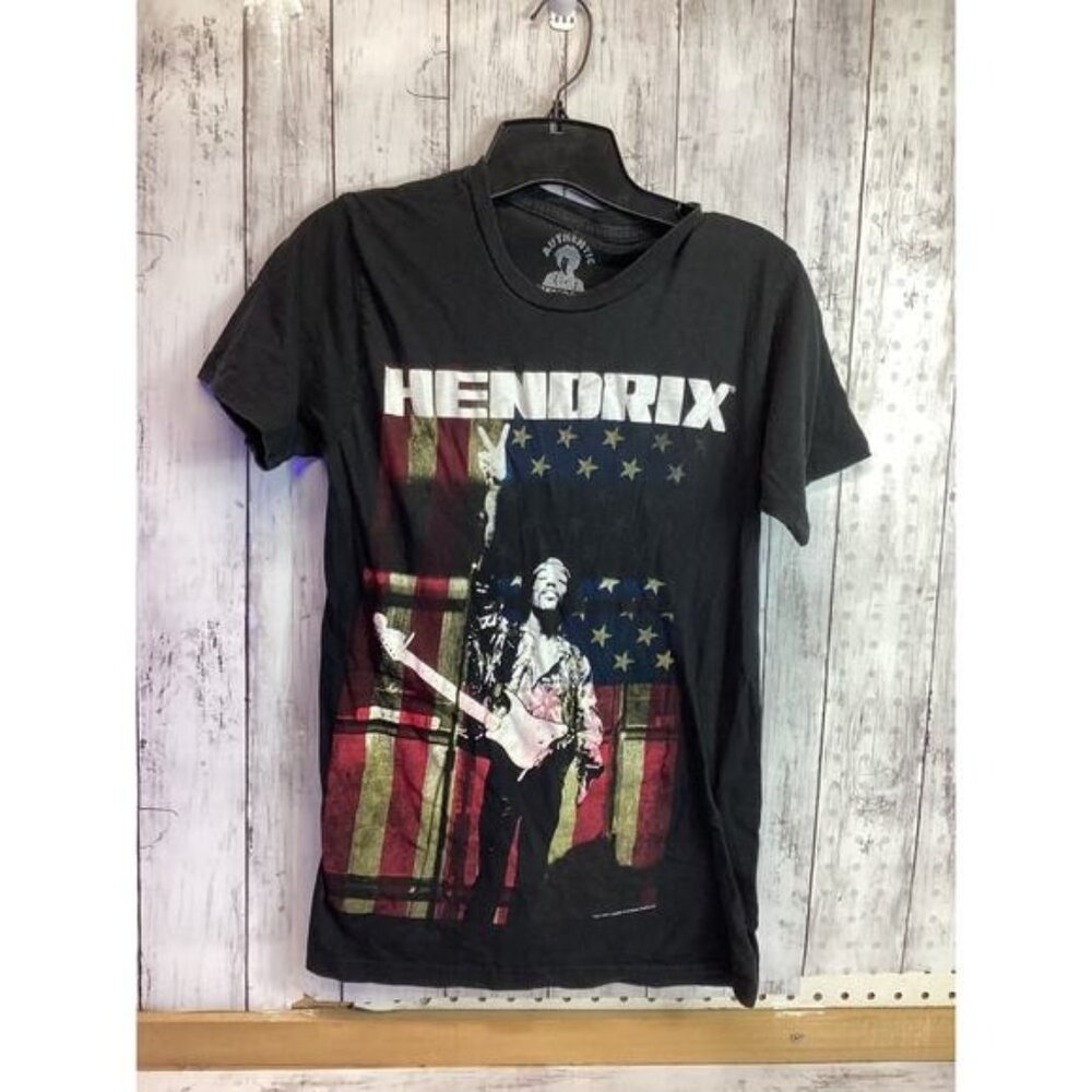 Authentic Hendrix T-shirt Women's Small Black Graphic Print USA Music 70s Retro